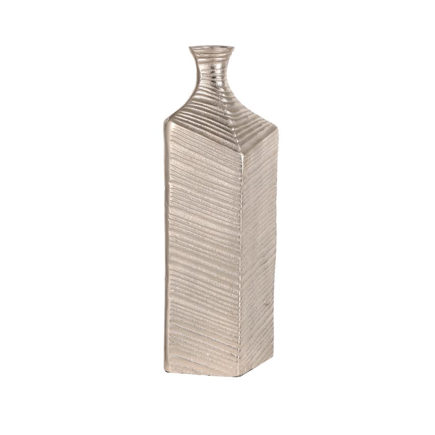 Luxurious Unique Finish Vine Metal Silver Vase without Flower | 5 x 4 x 13 inches