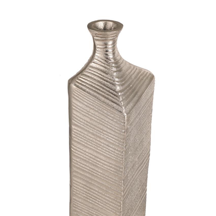 Luxurious Unique Finish Vine Metal Silver Vase without Flower | 5 x 4 x 13 inches