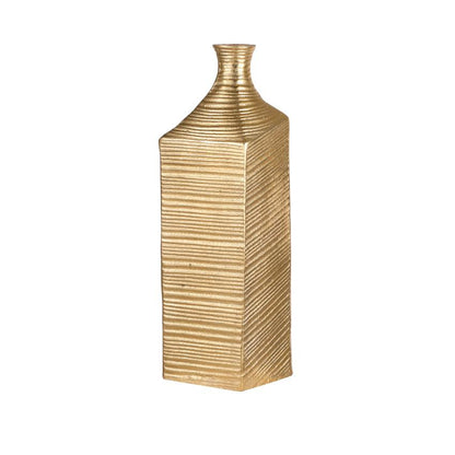 Luxurious Unique Golden Finish Vine Metal Vase without Flower | 6 x 6 x 16 inches