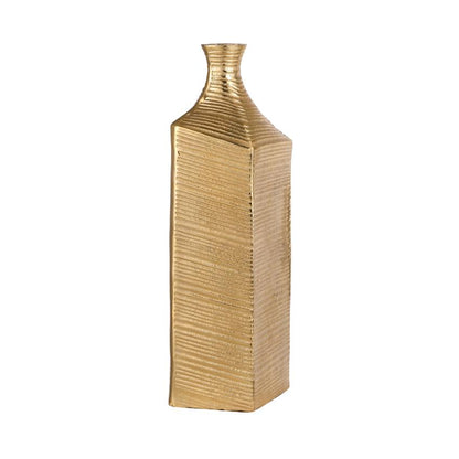 Luxurious Unique Golden Finish Vine Metal Vase without Flower | 6 x 6 x 16 inches