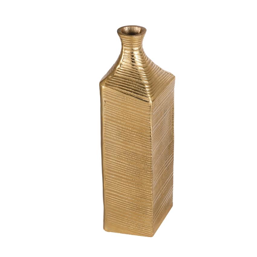 Luxurious Unique Golden Finish Vine Metal Vase without Flower | 6 x 6 x 16 inches