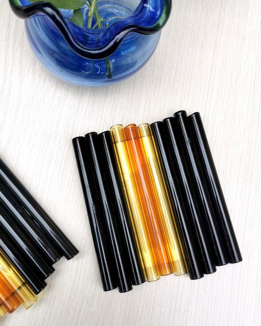 Colorful Handblown Glass Flute Style Coaster