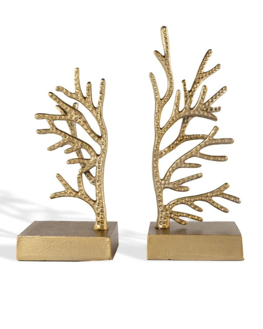 Tree of Life Design Metal Book Ends | Set of 2 | 11 x 2 x 2 inches