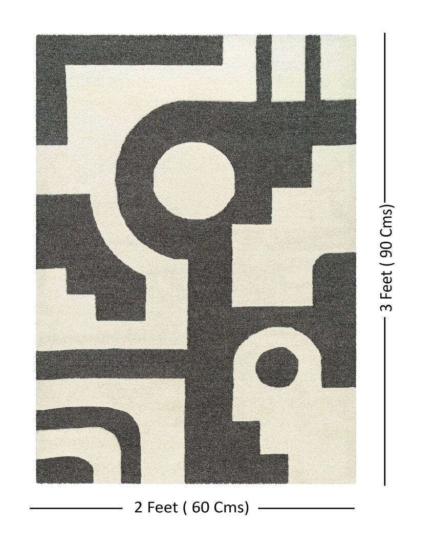 Brook Geometric Design Handtufted Woolen Carpet