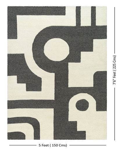 Brook Geometric Design Handtufted Woolen Carpet