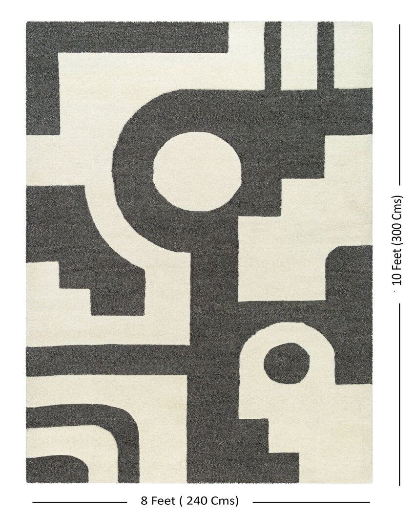 Brook Geometric Design Handtufted Woolen Carpet