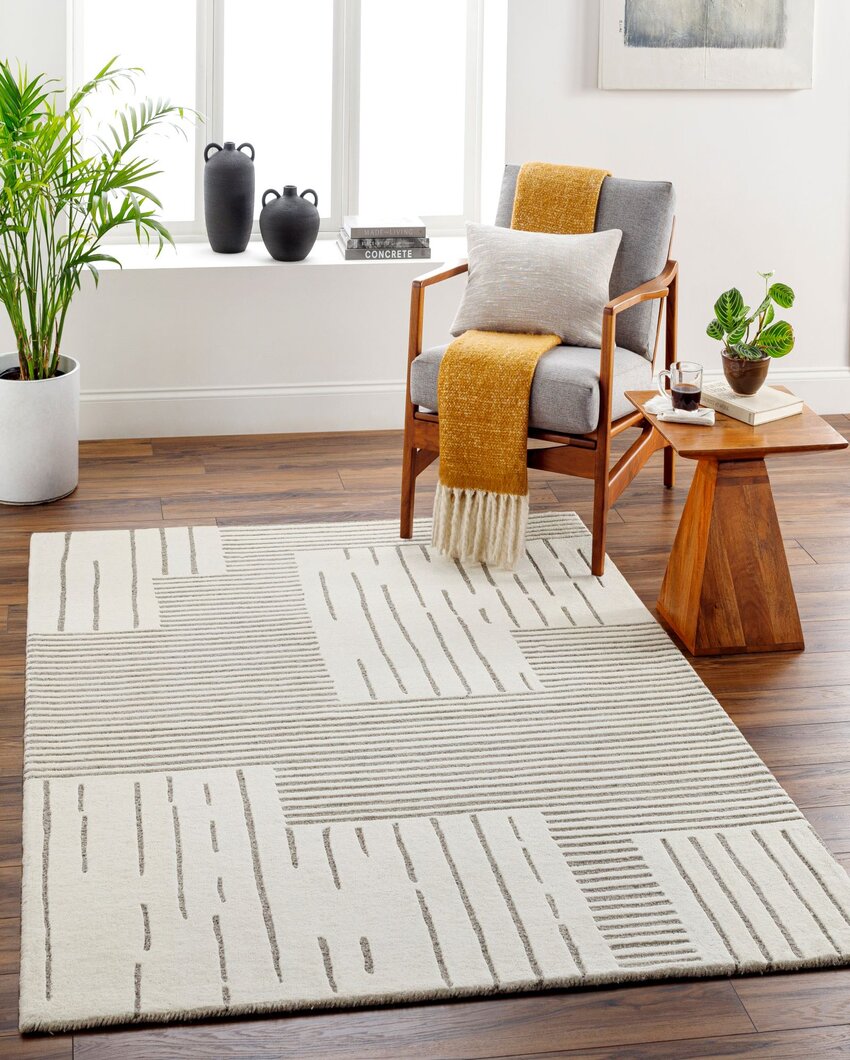 Brook Handtufted Woolen Carpet with Canvas