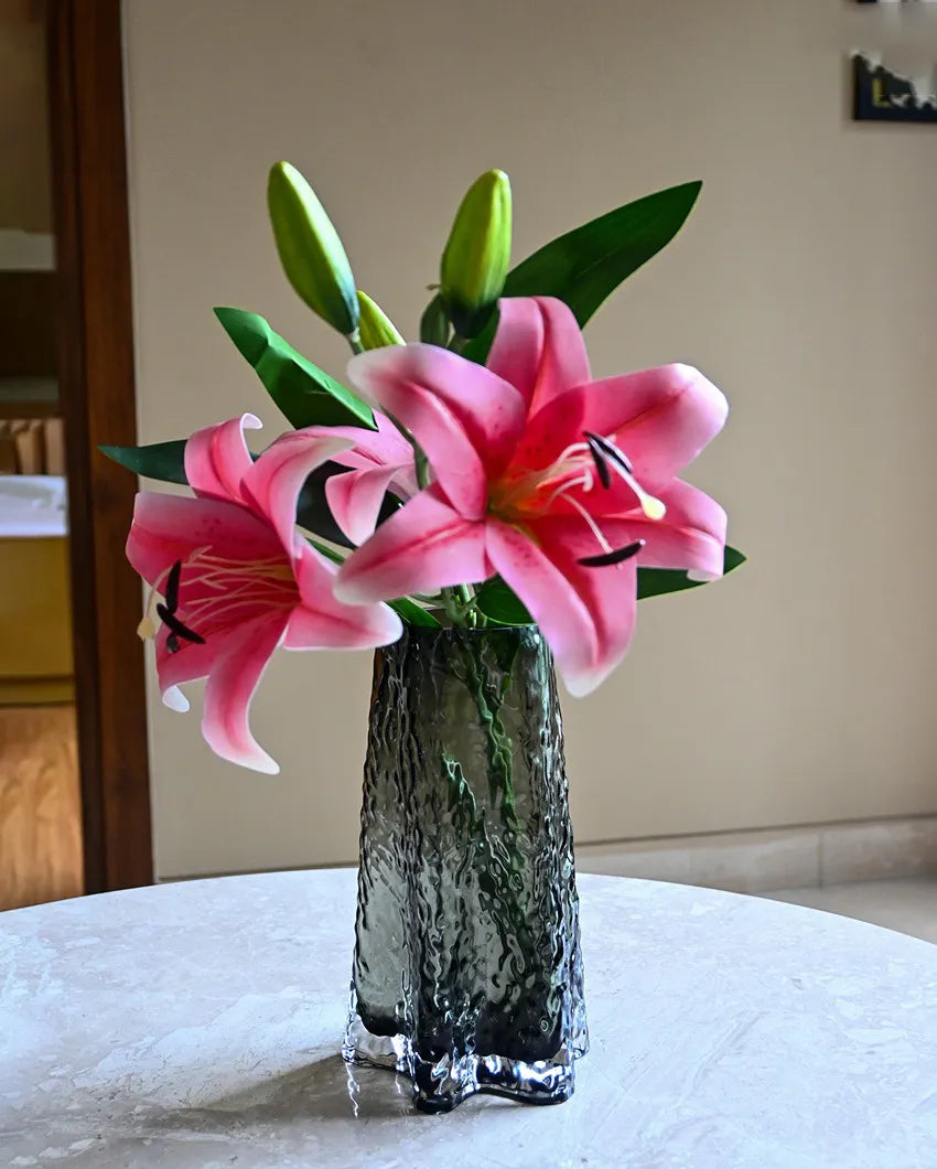 Elegant Black Glass Ethereal Prism Crystal Vase | 5 x 10 inches