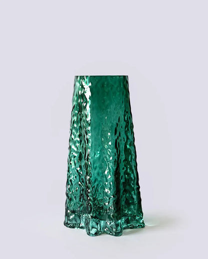 Graceful Green Glass Ethereal Prism Crystal Vase | 5 x 10 inches