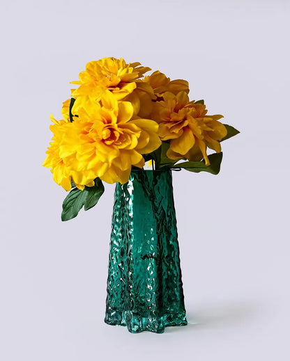 Graceful Green Glass Ethereal Prism Crystal Vase | 5 x 10 inches