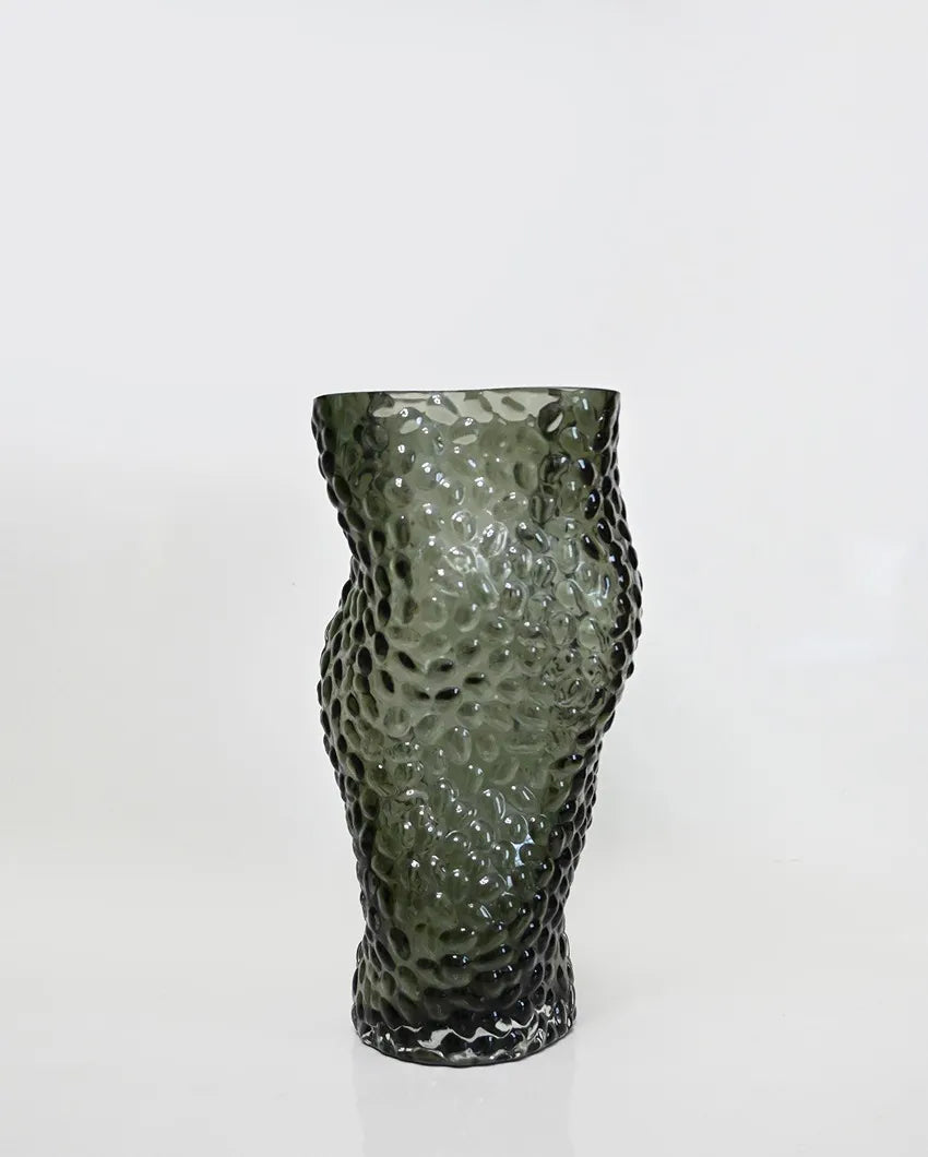 Stylish Black Glass Midnight Twisted Glass Vase | 5 x 10 inches