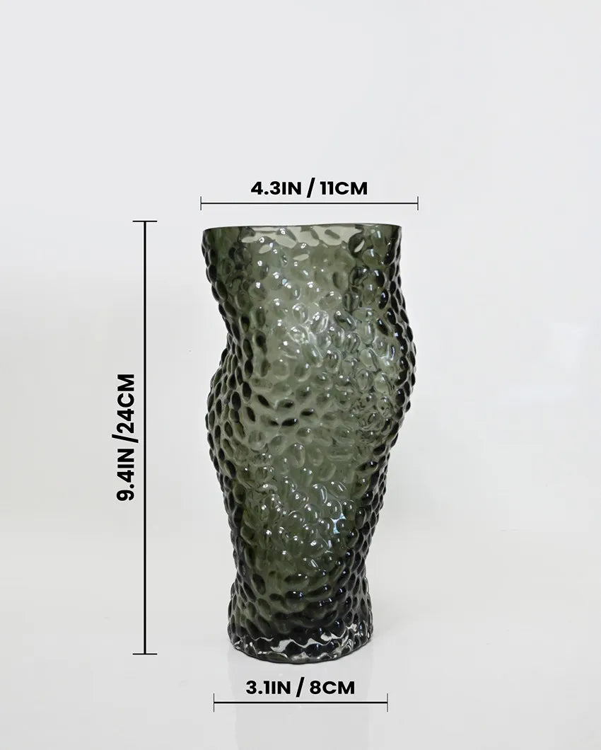 Stylish Black Glass Midnight Twisted Glass Vase | 5 x 10 inches