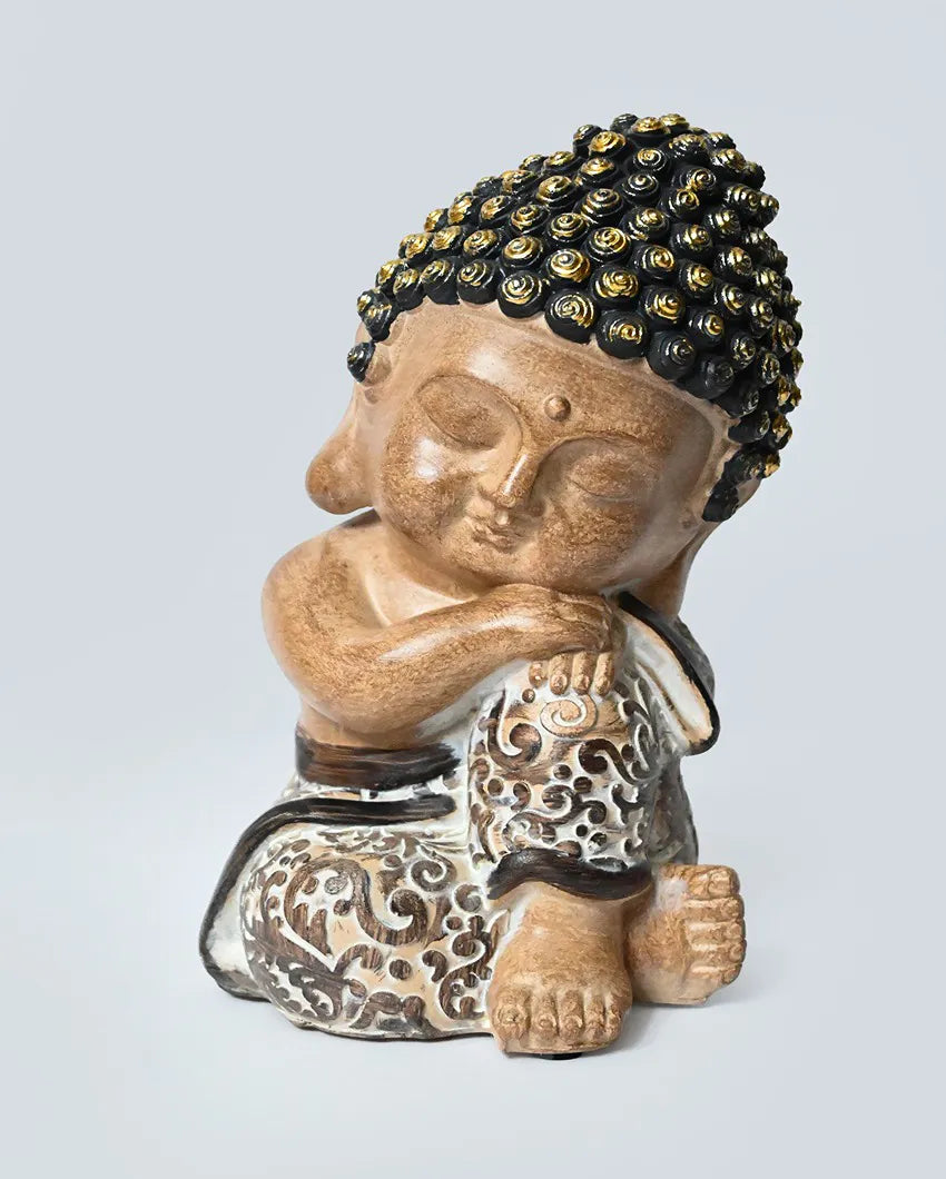 Restful Multicolor Resin Zen Resting Buddha Idol | 4 x 8 inches