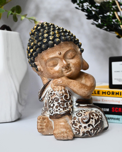 Restful Multicolor Resin Zen Resting Buddha Idol | 4 x 8 inches