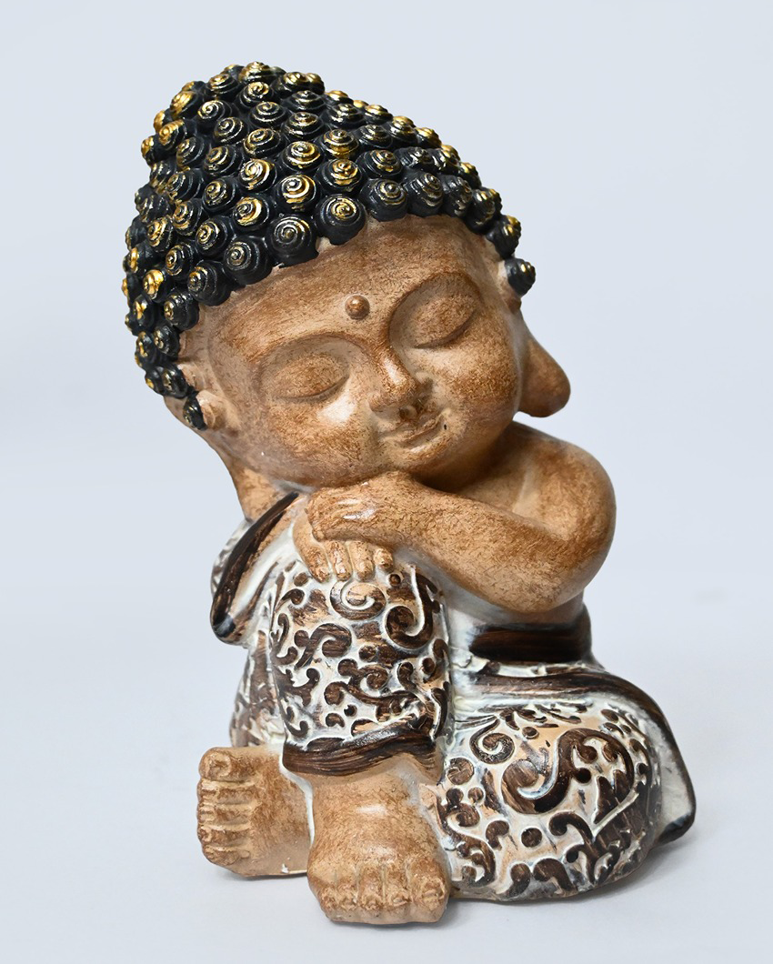 Restful Multicolor Resin Zen Resting Buddha Idol | 4 x 8 inches