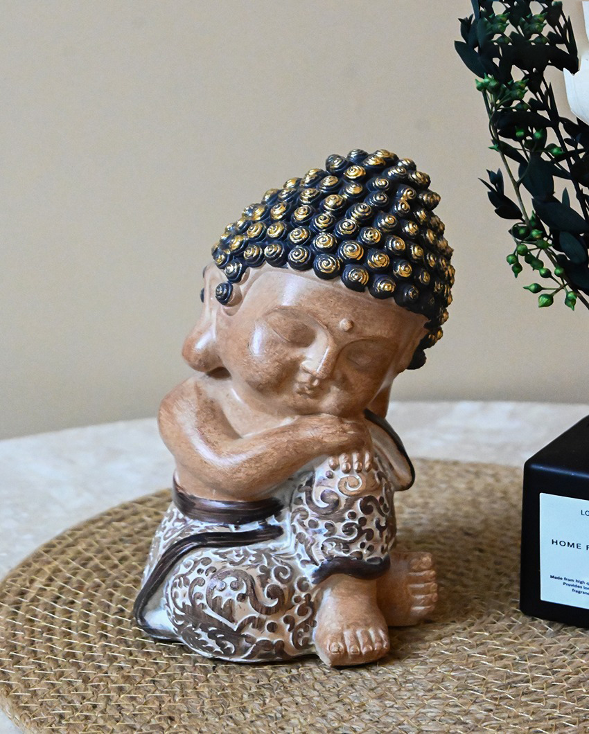 Restful Multicolor Resin Zen Resting Buddha Idol | 4 x 8 inches