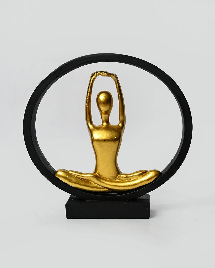 Sculptural Golden Ceramic ZenFlex Yoga Sculptures | 8 x 3 x 9 inches