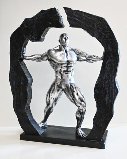 Elite Stretching Bodybuilder Figurine Sculpture | 9 x 4 x 11 inches