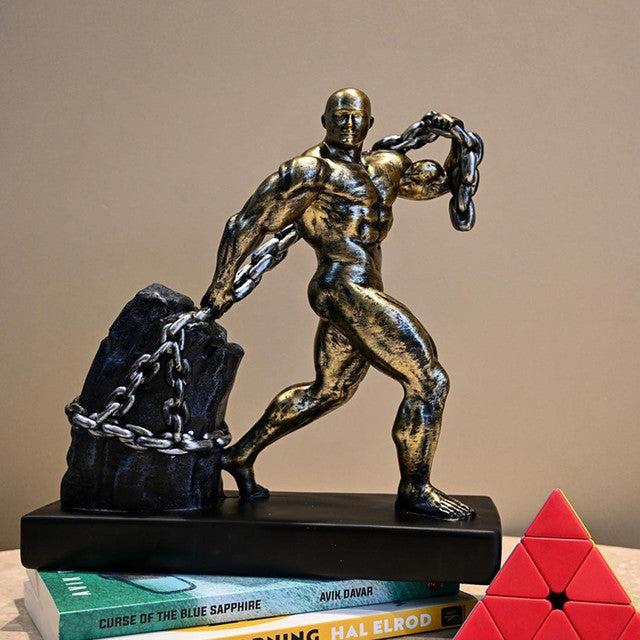 Dynamic Multicolor Resin Elite Weightlifting Man Sculpture | 9 x 4 x 11 inches