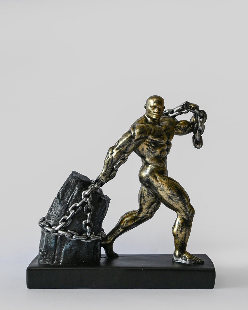 Dynamic Multicolor Resin Elite Weightlifting Man Sculpture | 9 x 4 x 11 inches