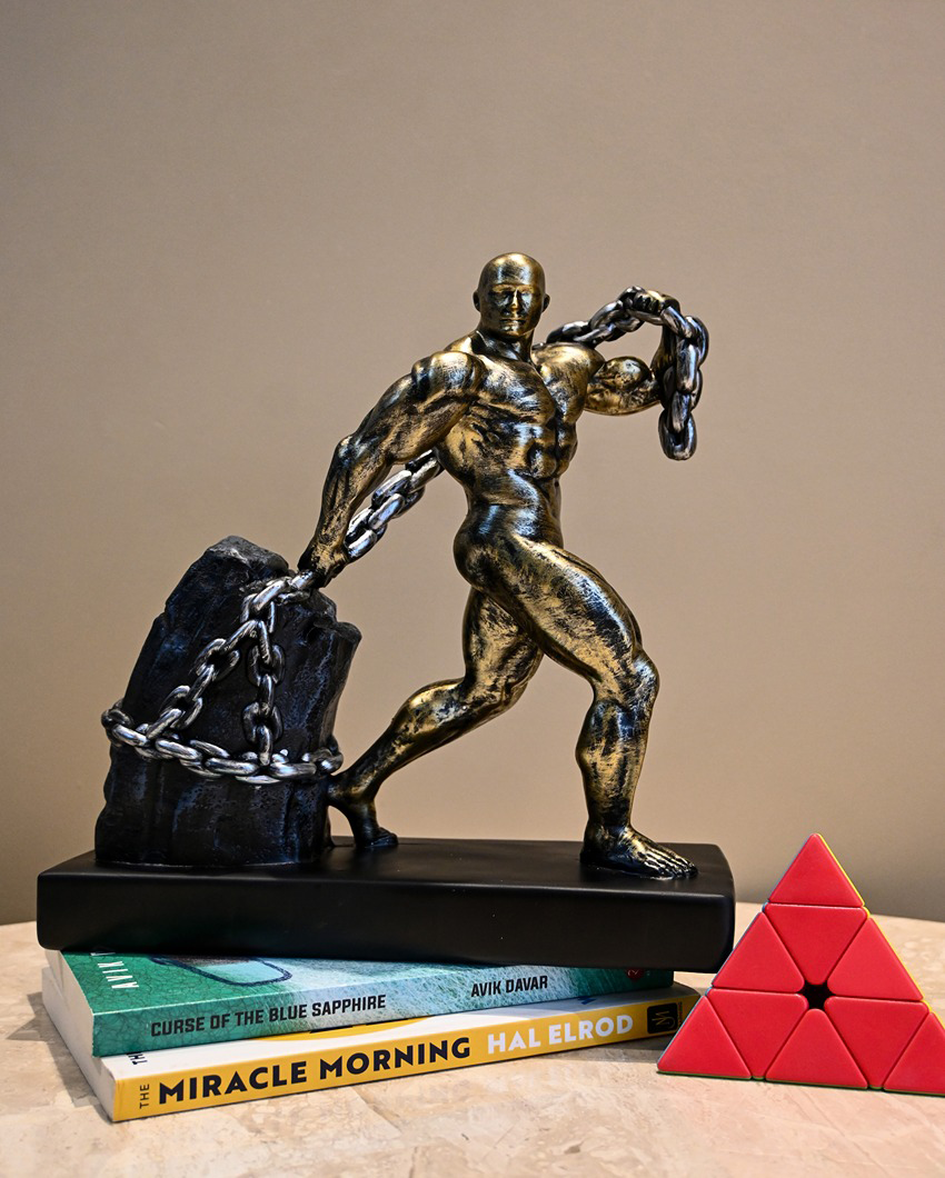 Dynamic Multicolor Resin Elite Weightlifting Man Sculpture | 9 x 4 x 11 inches