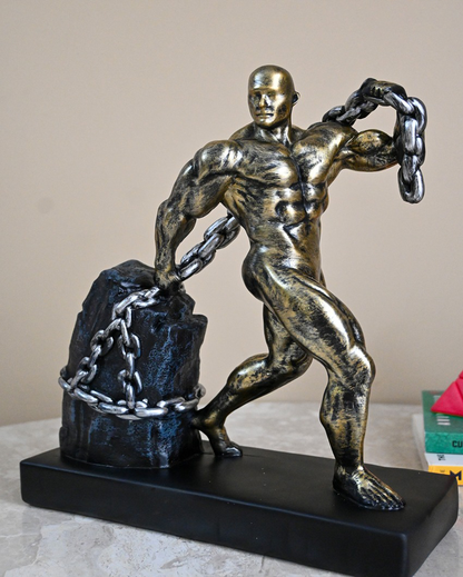 Dynamic Multicolor Resin Elite Weightlifting Man Sculpture | 9 x 4 x 11 inches