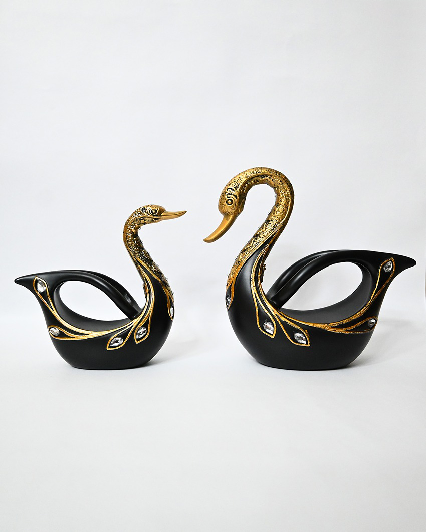 Radiant Multicolor Resin Radiant Swan Pair | Set of 2