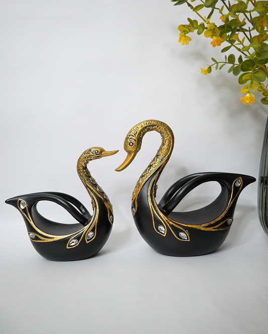 Radiant Multicolor Resin Radiant Swan Pair | Set of 2