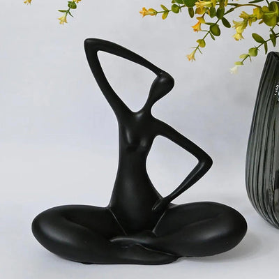 Blissful Black Resin Blissful Yoga Sculpture | 10 x 4 inches