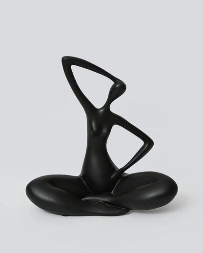 Blissful Black Resin Blissful Yoga Sculpture | 10 x 4 inches