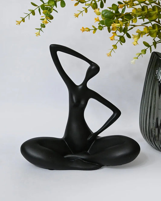 Blissful Black Resin Blissful Yoga Sculpture | 10 x 4 inches