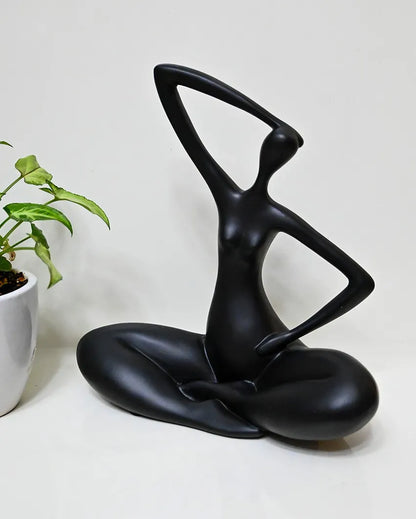 Blissful Black Resin Blissful Yoga Sculpture | 10 x 4 inches