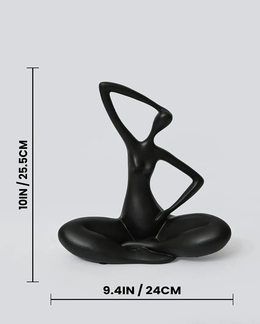 Blissful Black Resin Blissful Yoga Sculpture | 10 x 4 inches