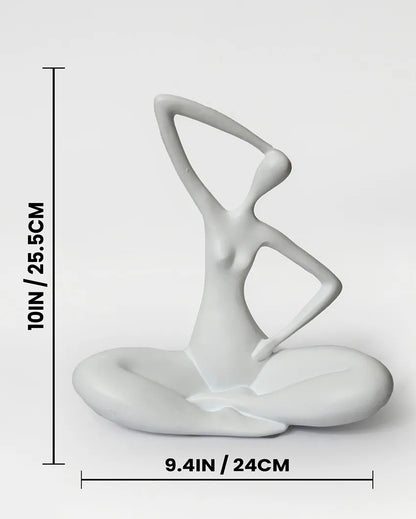 Serene White Resin Blissful Yoga Sculpture | 10 x 4 inches