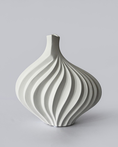 Elegant White Ceramic Elegant White Ceramic Vase | 10 x 4 inches