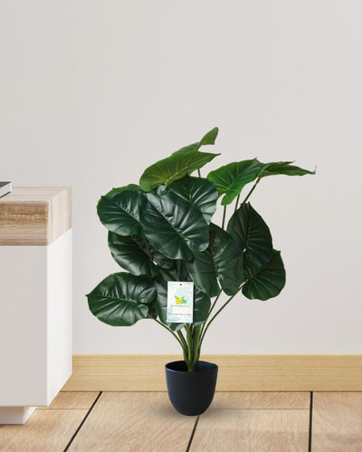 Green Philodendron Polyester Artificial Plant with Pot | 18 Leaves | 2 feet
