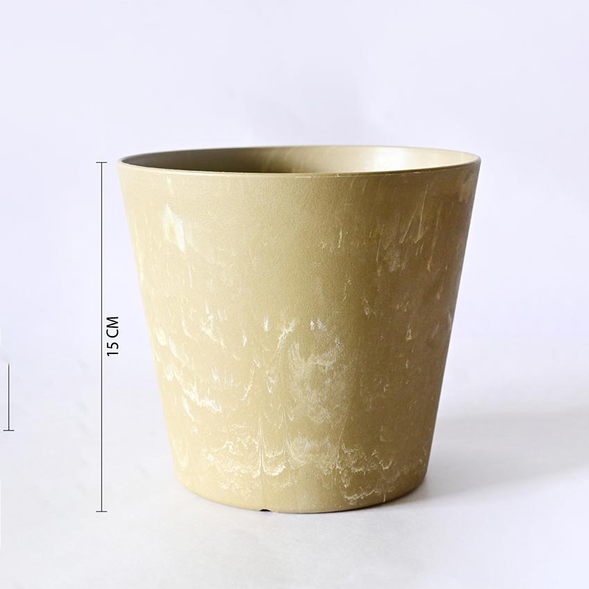 Natural Glow Rose Gold & Yellow Textured Round Pots | 6 x 5 inches