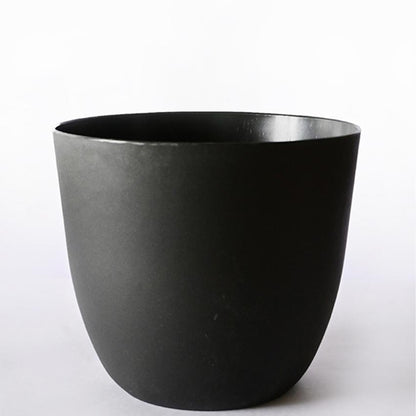 Modern Stackable Matte Black Round Pots Without Plant | 7 x 4 inches