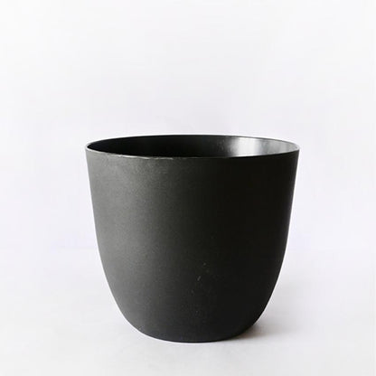 Modern Stackable Matte Black Round Pots Without Plant | 7 x 4 inches