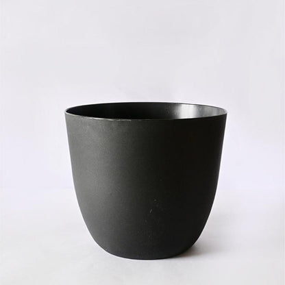Modern Stackable Matte Black Round Pots Without Plant | 7 x 4 inches