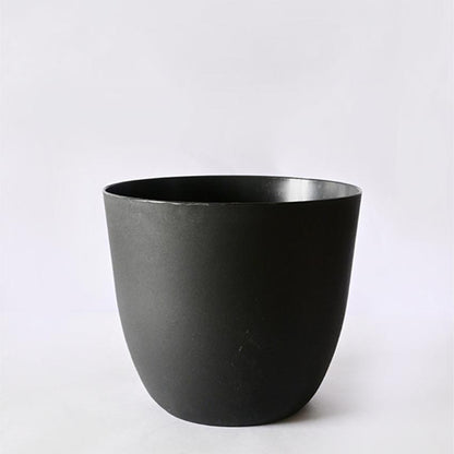 Modern Stackable Matte Black Round Pots Without Plant | 7 x 4 inches