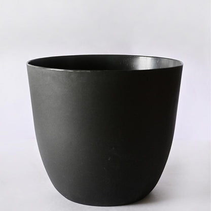Modern Stackable Matte Black Round Pots Without Plant | 7 x 4 inches
