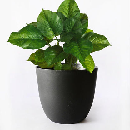Modern Stackable Matte Black Round Pots Without Plant | 7 x 4 inches