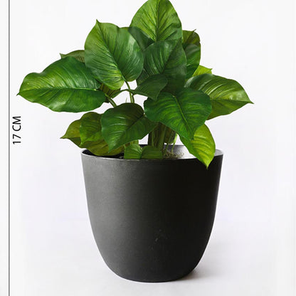 Modern Stackable Matte Black Round Pots Without Plant | 7 x 4 inches