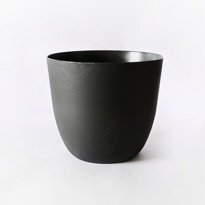 Modern Stackable Matte Black Round Pots Without Plant | 7 x 4 inches