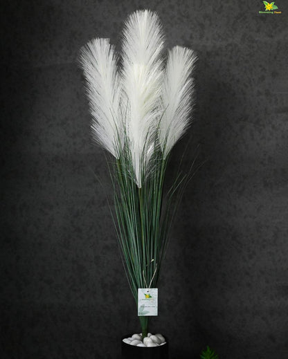 Pampas Grass Big Natural Looking Artificial Polyester Plant with Pot | 3 feet