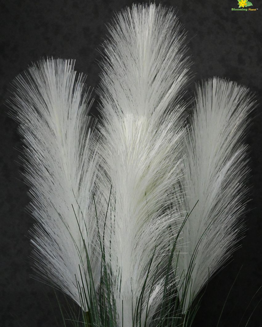 Pampas Grass Big Natural Looking Artificial Polyester Plant with Pot | 3 feet