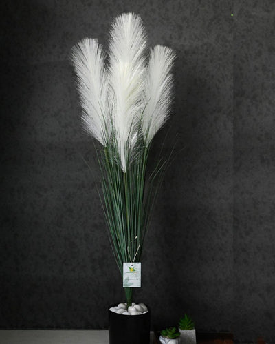 Pampas Grass Big Natural Looking Artificial Polyester Plant with Pot | 3 feet