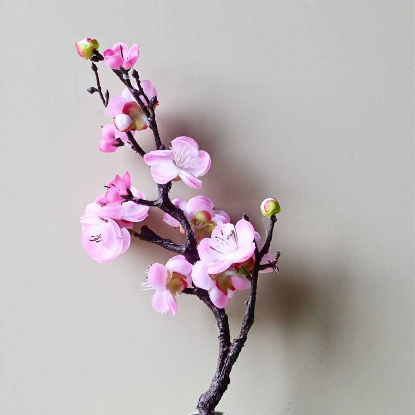 Superior Artificial Plum Blossom Durable Flower Stick Stems Without Vases | Set of 2 | 1.2 Feet