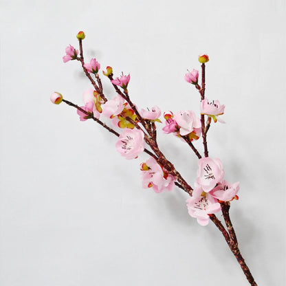 Realistic Artificial Plum Blossom Durable Flower Stick Stems Without Vase | 2 Feet